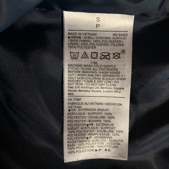 Gap Blue Floral Women's Small Quilted Puffer Full Zip Snap Overlay Chic Vest EUC - Picture 5 of 14